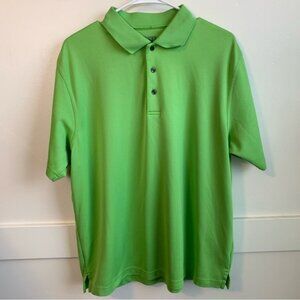 Ben Hogan Light Green Striped Golf Short Sleeve Shirt